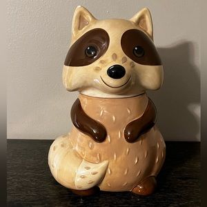 Raccoon Ceramic Cookie Jar
